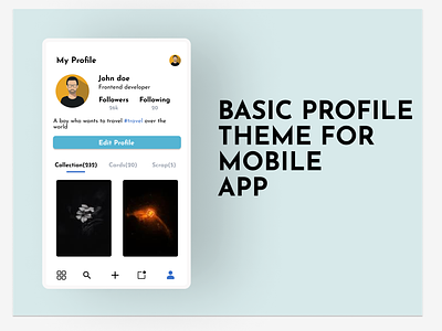 Basic Profile Theme 3d android app app theme art branding design illustration interface ios landing page minimal mobile mobile app mobile app design mobile app theme mobile ui ui ui design ux