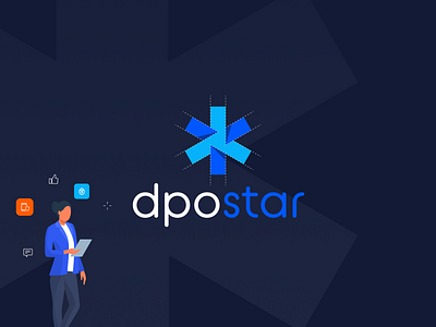 DPO Star | Branding and website design blue brand identity branding figma gdpr graphic design icon design illustration logo orange shapes software ui ux website website mockup