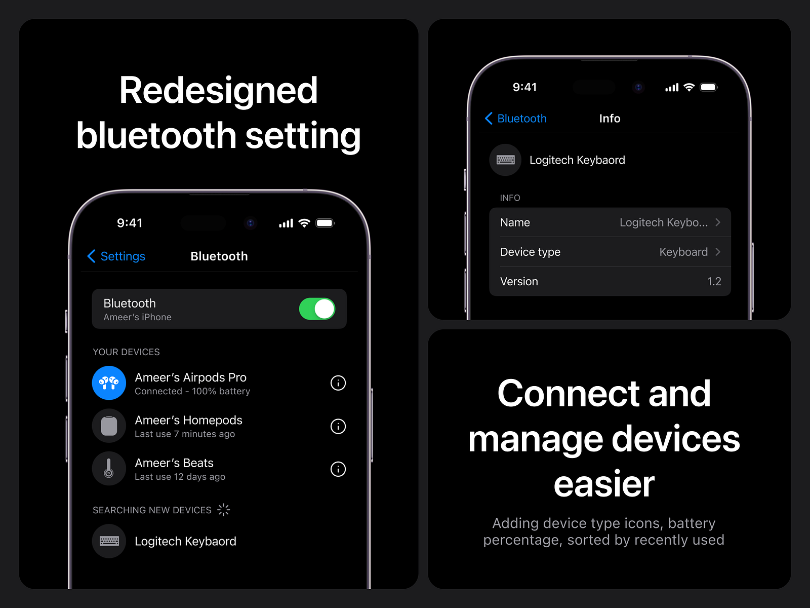 If i were to tweak iOS bluetooth setting by Ameer Omidvar on Dribbble