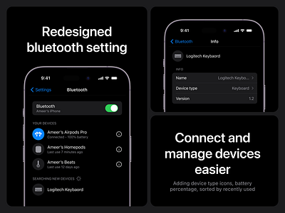 If i were to tweak iOS bluetooth setting iphone ui ux