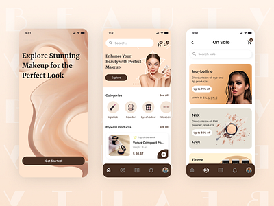 Simple Beauty Shop E-commerce Mobile App beauty branding brown cro design ecommerce fashion mobile app shop ui ui design ui ux design ux ux design