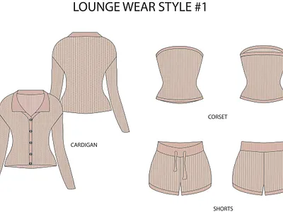 Different silhouettes of Lounge Wear adobe illustrator fashion graphic design silhouettes tech packs