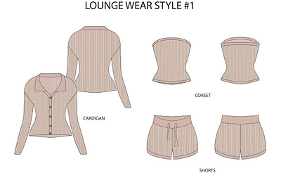 Different silhouettes of Lounge Wear adobe illustrator fashion graphic design silhouettes tech packs