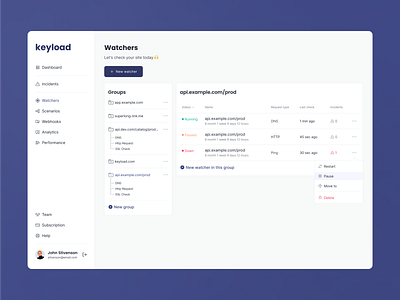 Keyload admin app dashboard design interface monitoring panel ui ux web