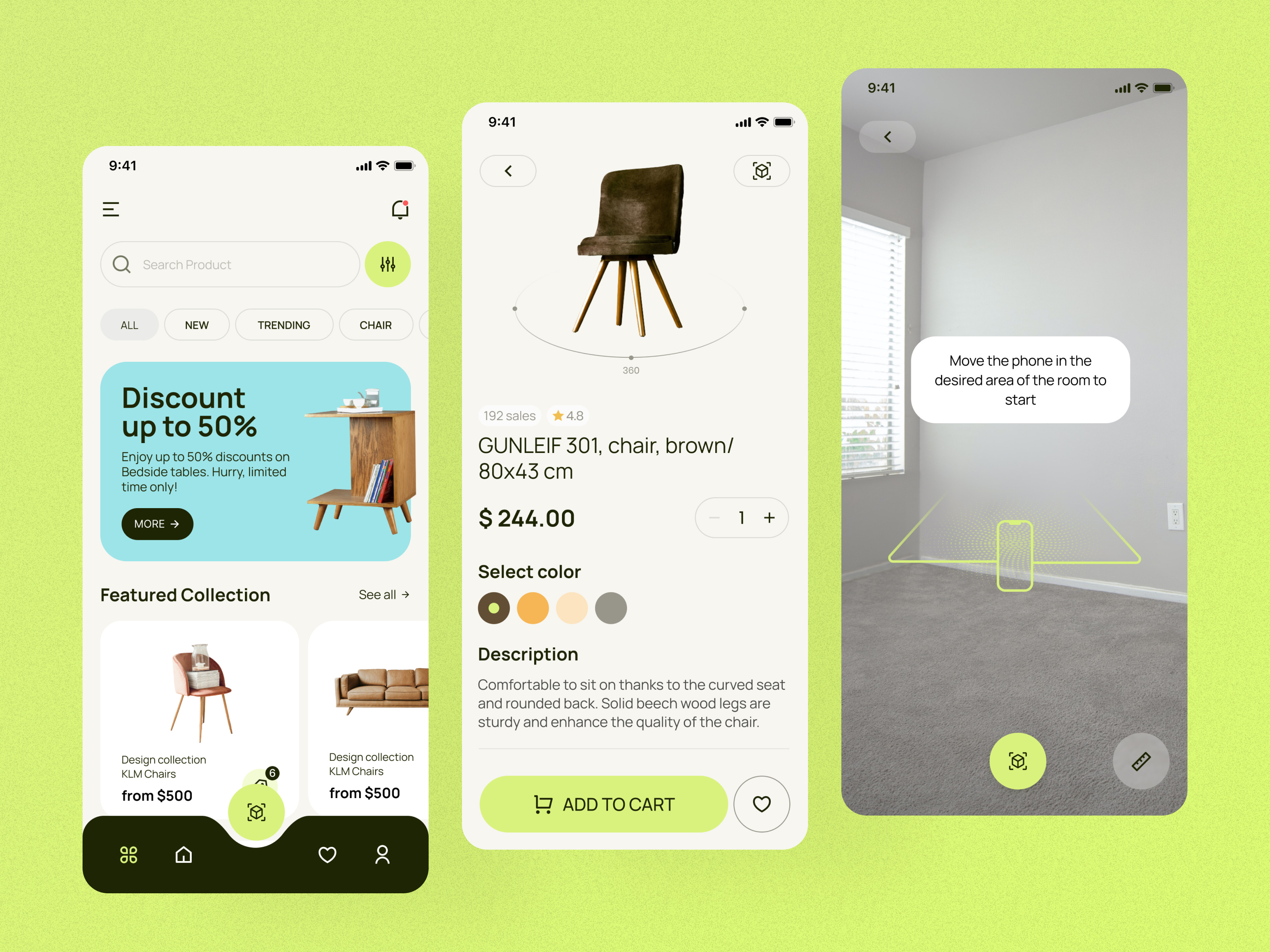 Shop with a Virtual Reality System – Furniture App ar ar design augmented reality ecommerce furniture furniture app market mixed reality mobile app mobile design mobile ui reality shopping app spatial ui ui ux virtual reality vr