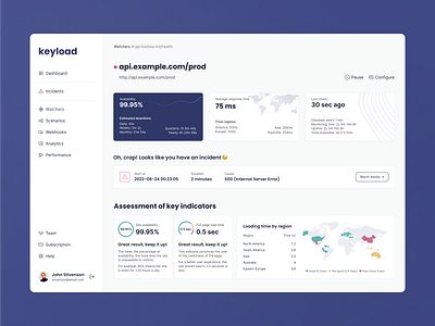 Keyload admin app dashboard design interface monitoring panel ui ux web