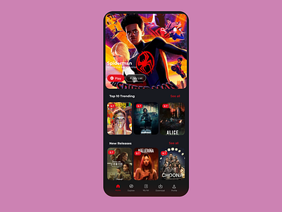 streaming media app & platform app branding design ui