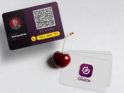 Business card using neomorphism business card cherry gilace neomorphism qrcard vcard visitcard
