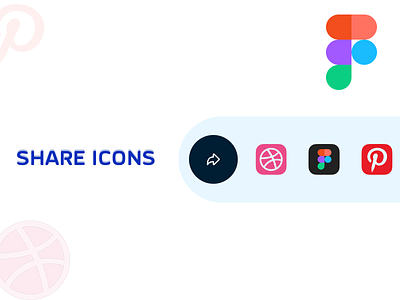 Share icons dailyui dailyui10 dribbble figma mobile pinteres share shareicon ui uiuxdesign ux web webdesign webdesigner