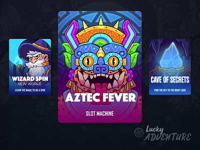 Lucky Adventure: Slot Games (animation) animation cartoon casino character design dragon gambling game graphic design illustration magic pirate slot slot games viking