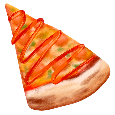 Pizza art draw illustration