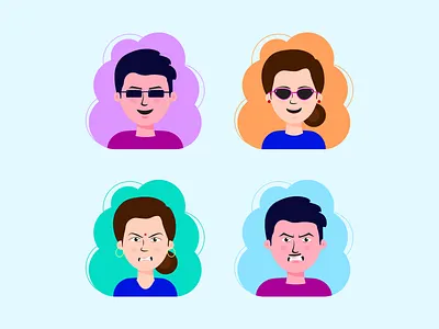 2d Avatars, Human Expressions 2d 2d avatars art avatar avatar design avatar icons avatars cartoon characer design expressions face facial expression female human human expression illustration illustrator male vector art vectors