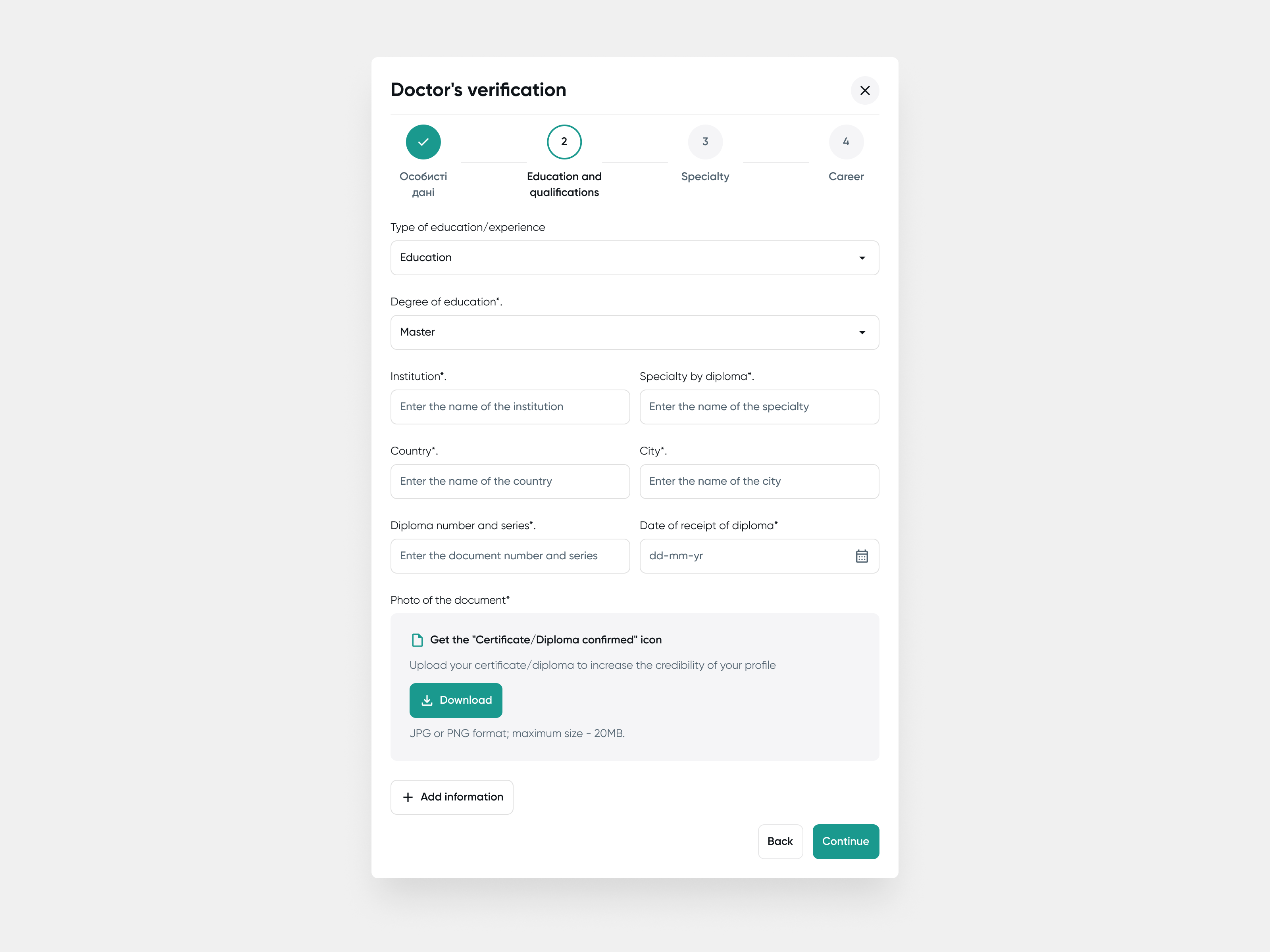Doctor's verification process UI/UX by Vadym on Dribbble