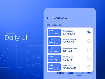 Daily UI #45 - Dropdown list app bank banking dailyui design dropdown dropdown list fintech interface ios list mobile mobile app money send money transaction history transactions ui uiux ux