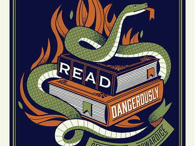 Read Dangerously book ban books freedom illustration library literacy poster design read snake social justice