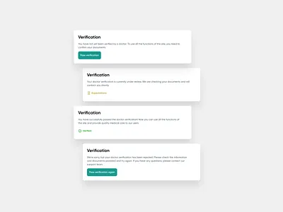 Doctor's verification process UI/UX app check clean decline design doctor doctors hospital interface medecine medical process ui ux verification web