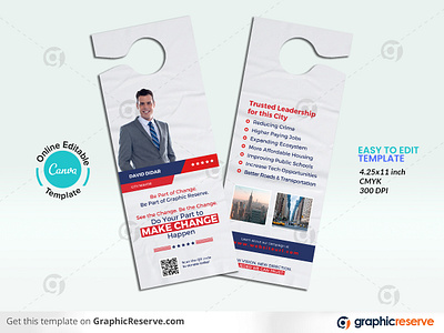 Political Door Hanger Canva Template Design canva canva door hanger design canva template design door hanger election campaign door hanger political candidate door hanger political door hanger design political voting door hanger