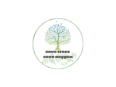 save trees save oxygen logo logo