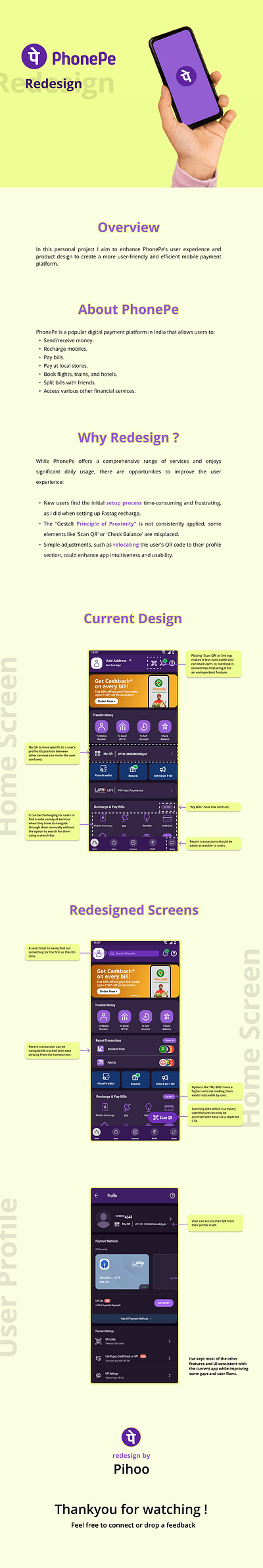 PhonePe Redesign casestudy design figma fintech phonepe redesign ui uiux