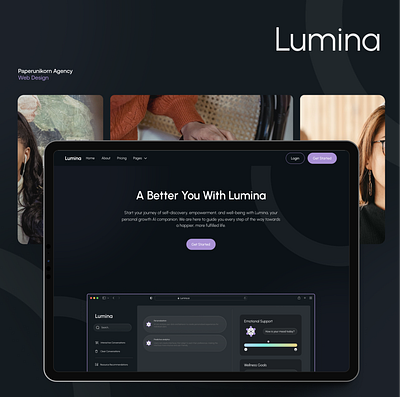 LuminaAI - SaaS Website Template design development figma web design webflow webflow design webflow template website design