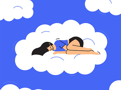 Sweet Dreams character cloud dream dreams illustrator inktober minimalistic sky sleep sleeping sweet dreams woman