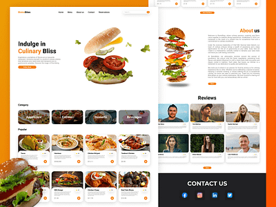 BistroBites - Restaurant Landing page design landing page product design restaurant restaurant landing page ui ui design uiux uiux design ux