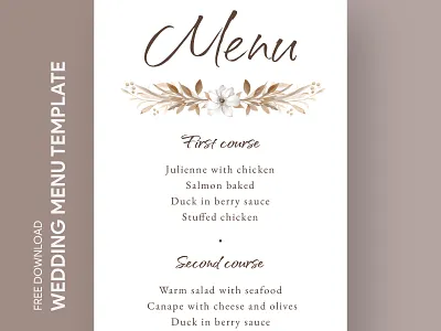 Rustic Wedding Menu Free Google Docs Template card carte cuisine design docs food free google docs templates free template free template google docs google google docs menu ms print printing rustic template templates wedding word