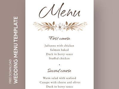 Rustic Wedding Menu Free Google Docs Template card carte cuisine design docs food free google docs templates free template free template google docs google google docs menu ms print printing rustic template templates wedding word