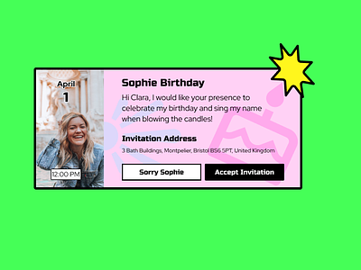 Birthday Card - Neubrutalism birthday card birthdaycard dailyui neobrutalism neobrutalism style neubrutalism neubrutalism style ui ui inspiration uichallenge uistyle uiux