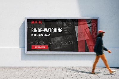 Netflix Banner bingewatching black branding design graphic design illustration netflix netflixbanner social media