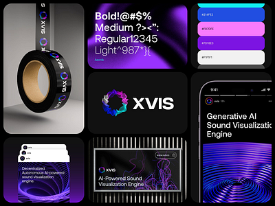 XVIS - Brand Identity branding defi design gradient identity lettering logo pattern saas sounds tech visual web3