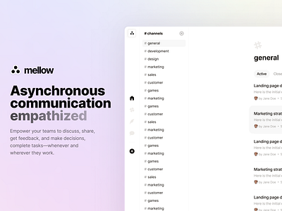 Mellow - Sign up now async product design ui