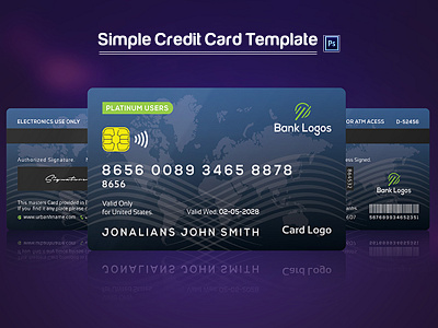 Credit Card Template bank card branding business card clean corporate creative credit debit design finance graphic design income money personal professional shooping card simple template