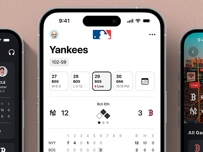 MLB At Bat redesign baseball graphic design ios mlb mobile mobile app phone product design ui uiux visual design