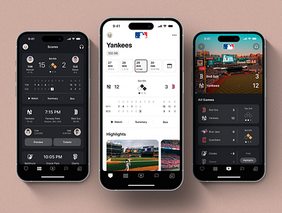 MLB At Bat redesign baseball graphic design ios mlb mobile mobile app phone product design ui uiux visual design