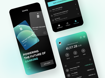 Bankly - Digital Banking Mobile App. app design app screen design application design arounda bank app banking app design financial app fintech app ios app design mobile app mobileapp money transfer app transactions ui uiux ux