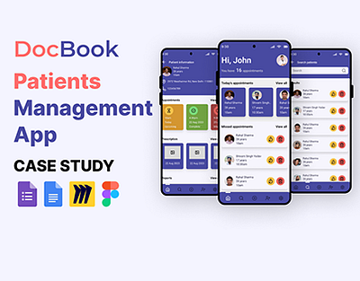 DocBook - An app for doctors for managing appointments app case study design figma interaction design mobile app ui uiux user experience user interface ux ux design