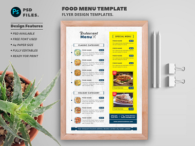 Food Menu Template white menu