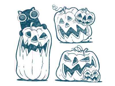 It's Pumpkin Season! blake stevenson cartoon cats character design creepy cute design halloween horror illustration jetpacks and rollerskates logo pumpkins retro spooky ui