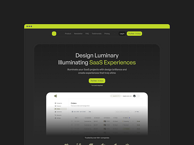 SaaS Landing Page Template clean dark design dark mode design figma framer framer template landing page one page saas saas landing ui web design