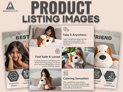 Listing Infographics Images || Dog Pillow a content adobe illustrator adobe photoshop amazon amazon infographics amazon listing amazon listing images infographic infographics listing listing design listing images