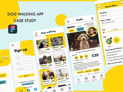 Dog Walking App Case Study app branding casestudy ui ux