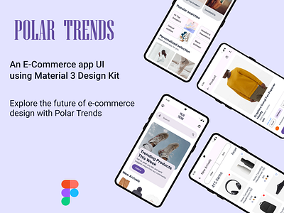 Polar Trends - An E-Commerce app using material design 3 e commerce e commerce app e commerce store figma material design 3 mobile app ui uiux ux