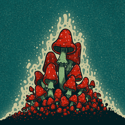 The Wizard's Tools 2d branding design digital art digital illustration drawing graphic design illustration mushrooms psychedelic