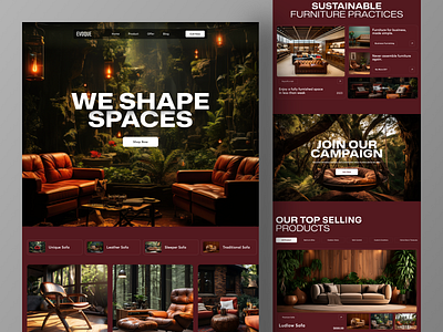 Furniture Shop Website bold design dropshipping e commerce website ecommerce ecommerce shop homepage interface landing page minimal modern design sajon ui web web design web store webdesign website website concept website design