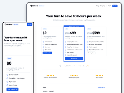 New MynaUI Pricing Page landing landing page logo price pricing pricing page table