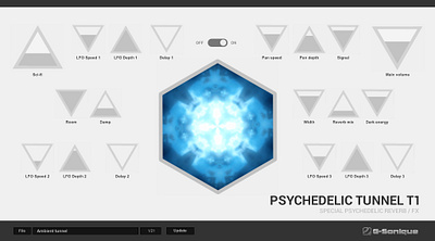 Psytrance VST plug-in design, GUI, UI, UX, psychedelic design designer graficky dizajner grafik gui piestany psychedelic psytrance slovakia software ui ux vst