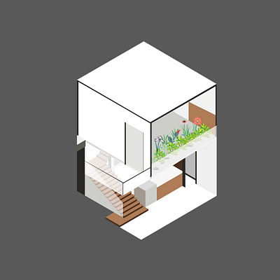 Simple Isometric house 3d graphic design illustration