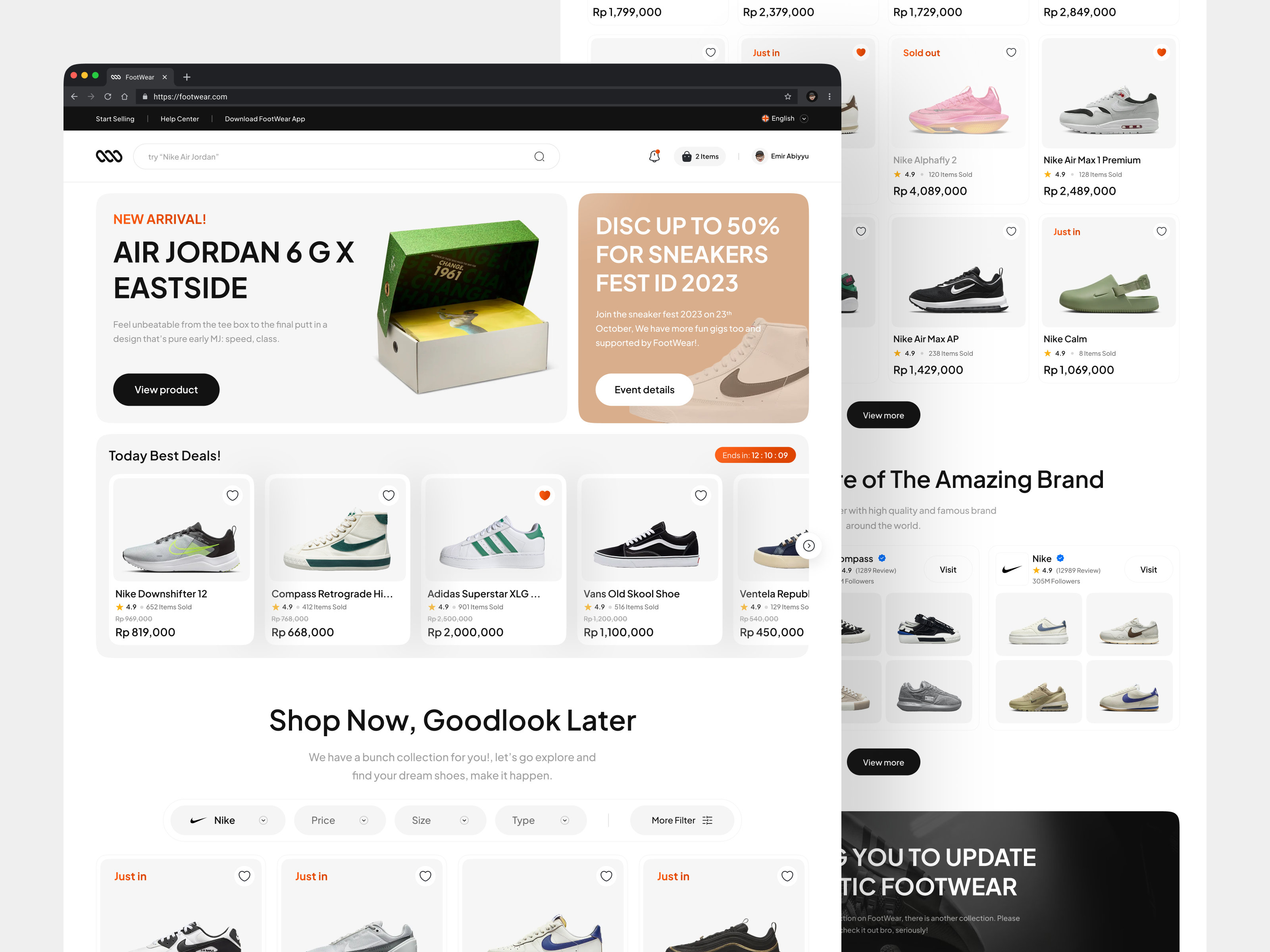 Example of Custom Marketplace / Ecommerce Interface