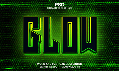 Green Glow Neon gaming 3d editable text effect design Logo esports logo game assest gaming logo gaming tournament neon font psd mockup